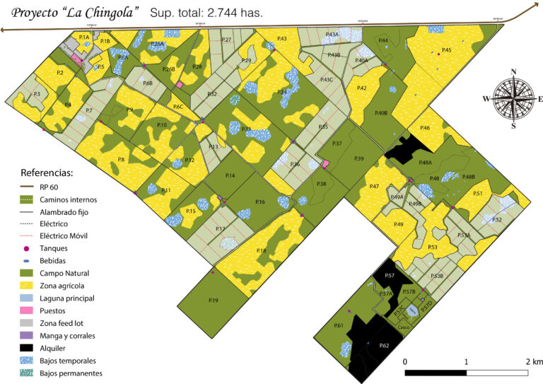 Mapa esquematico La Chingola en Rauch